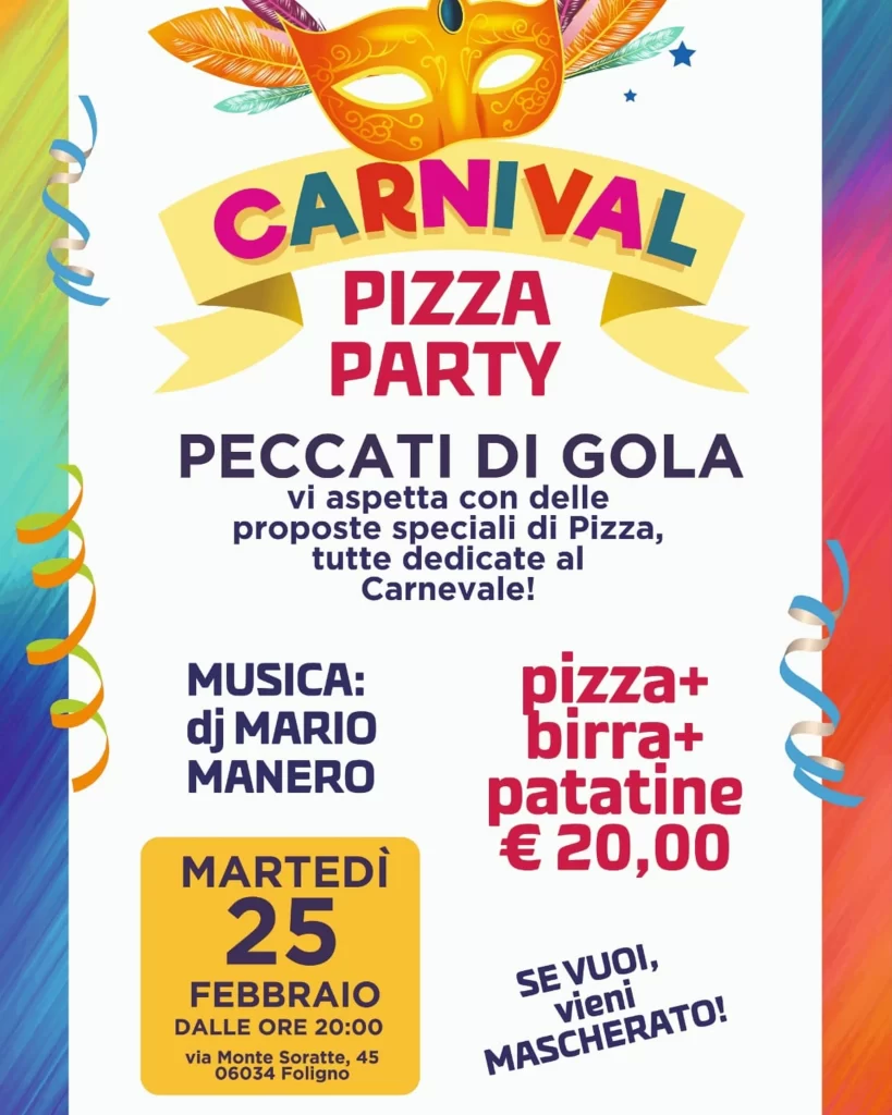 Gusto, colori e maschere: il carnevale prende vita da Peccati di Gola.